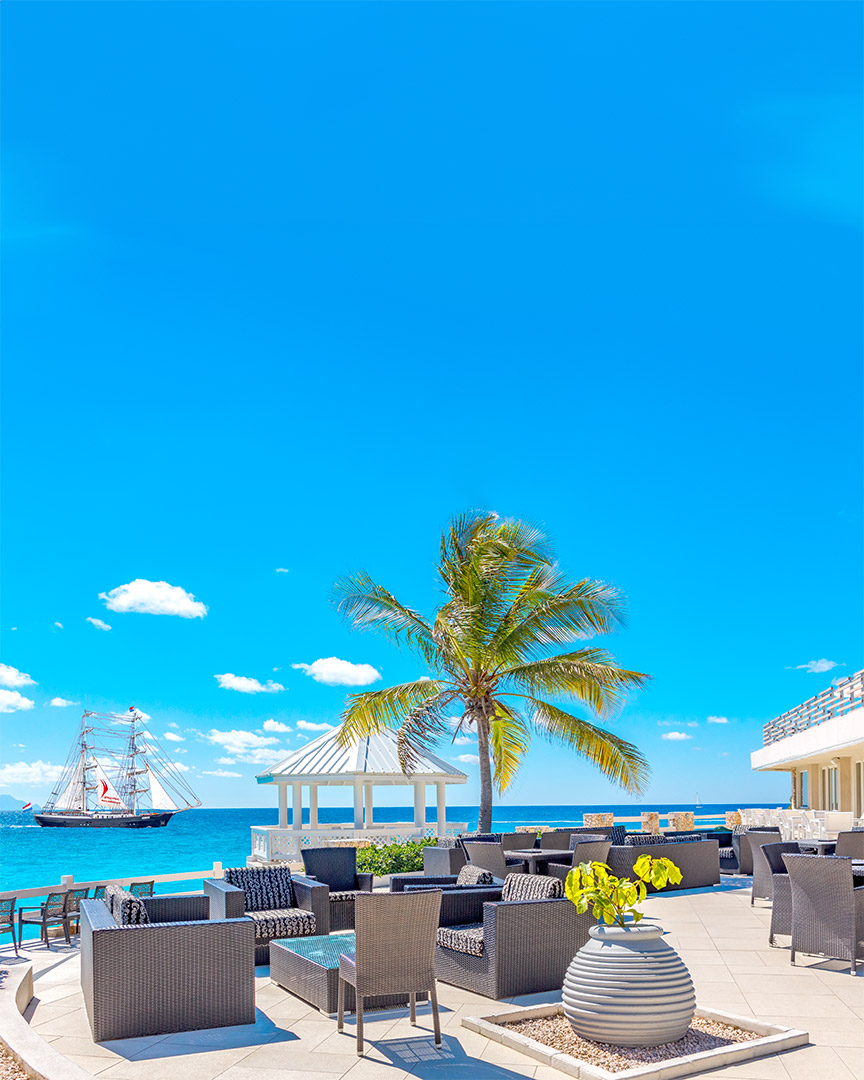 View from the Sonesta Maho hotel in the Caribbien Island St. Maarten